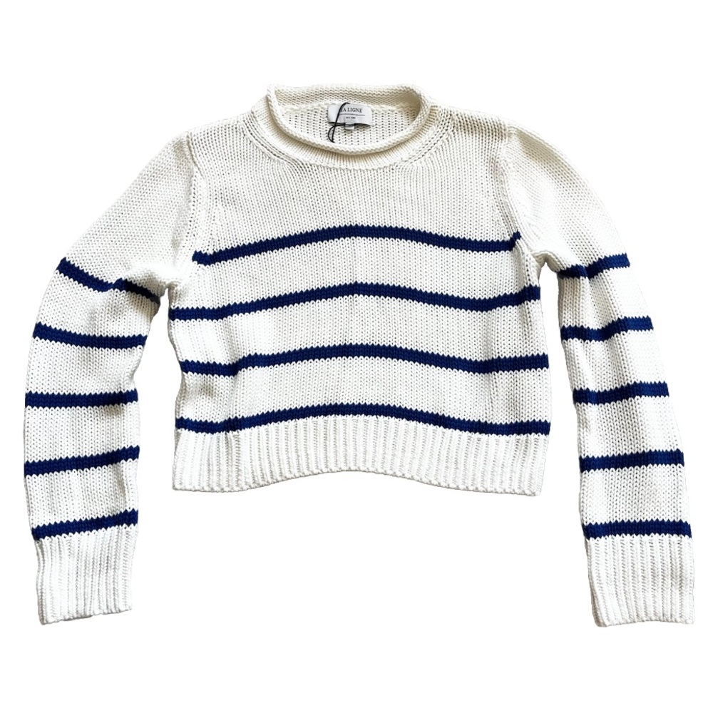 LA LIGNE NWOT Sweater Mini Marina Size Large Striped Classic Stylish Chic